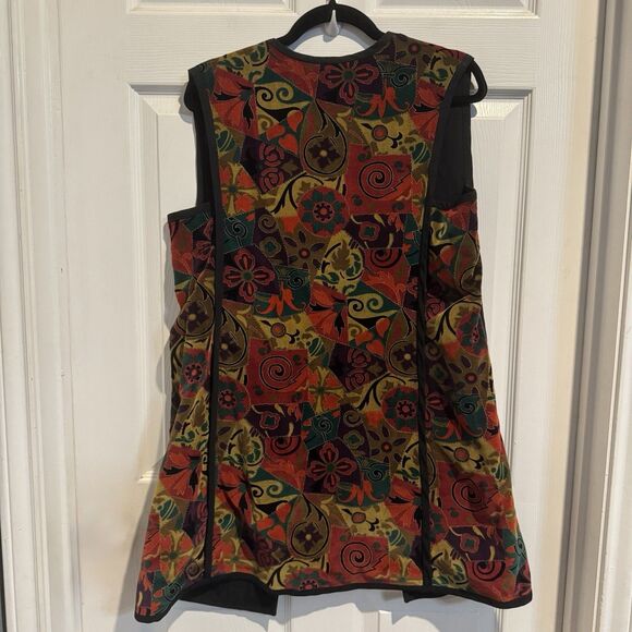 Vintage Handmade Womens Sleeveless Vest Jacket Reversible Velour Size Medium - Picture 11 of 14